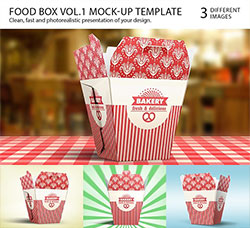 膨化食品盒展示模型(3种方位)：Food Box Vol.1 Mock-up Template